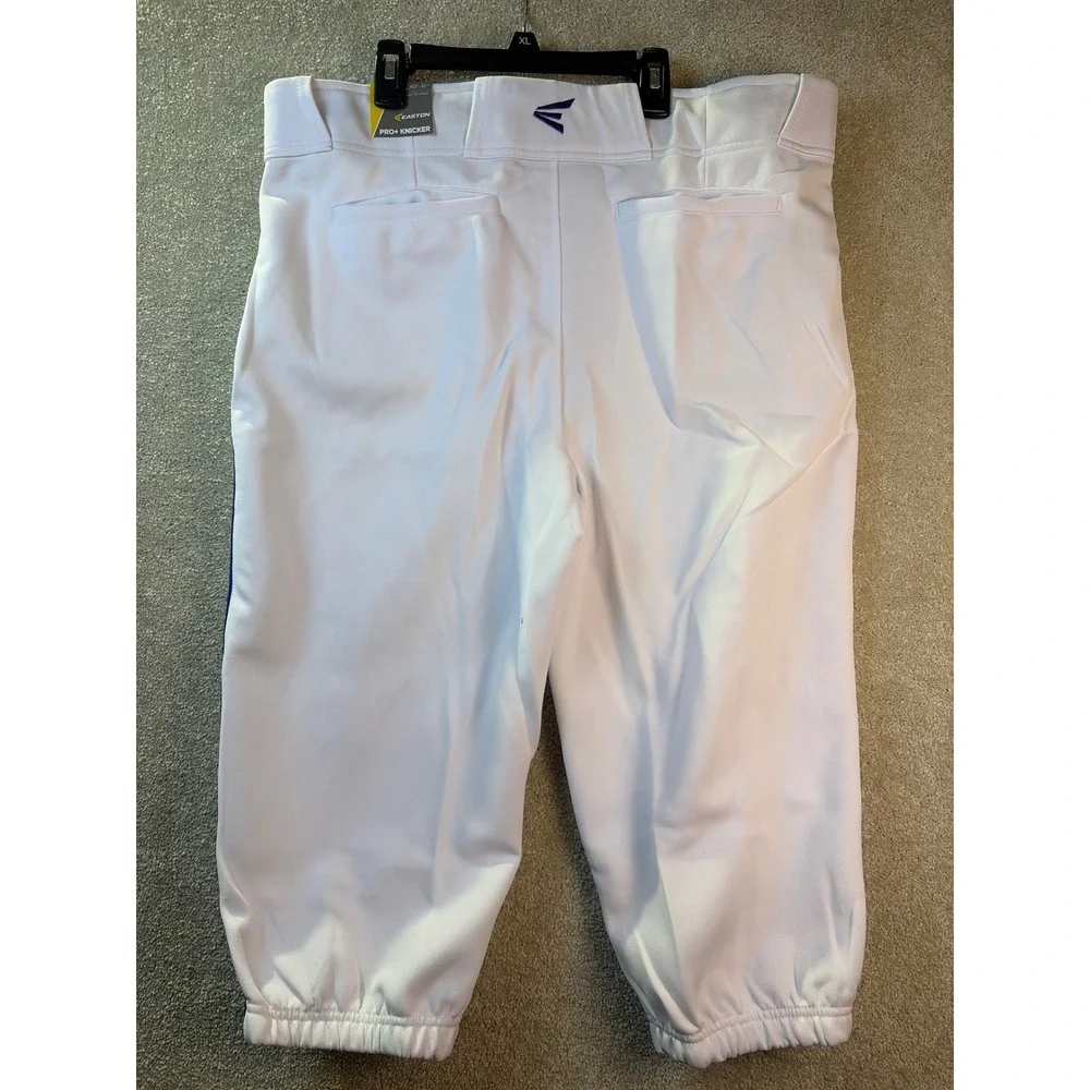 Easton‎ Pro+ Knicker Baseball Pants Adult XXL White Royal Blue Piped A167105 NEW